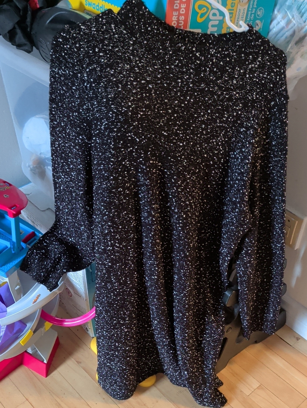 Black Speckled A-line Women's Dress